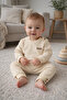 Unisex Cotton Combed Cotton Beige 2-Piece Set - 3