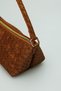Tan Color Knitted Pattern Zippered Adjustable Short Strappy Women's Bag - 8