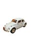 Nostalgic Beetle Vosvos Toy Car - 17cm Large Size - with Sound, Light, and Friction - White Car - 2