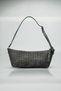 Gray Color Knitted Pattern Zippered Adjustable Short Strappy Women's Bag - 3