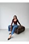 Women's Collared Lace Brown Blouse - 3