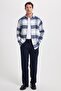 Men's Slim Fit slim fit checkered winter lumberjack shirt - 2