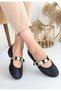 Atnis Black Skin Ballerina Shoes - 4