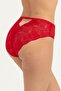 Women's Red Lace Detail Panties - 4