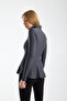 Women's Zippered Sports Jacket – Stretchy Fabric, Pockets, Peplum Model - 8