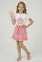 Girl's Pink Daisy T-Shirt Pink Ruffle Skirt April 23 Show Outfit Set