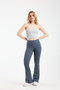 High Waist Flared Ribbed Cotton Pants - 4