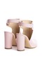 Sandale piele toc gros Single Strap Light Rose - 2