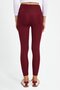 Women's Slim Fit slim fit scuba fabric elastic waist burgundy leggings - 6