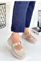 Okira Beige Patent Leather Oxford Shoes - 3