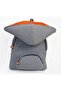 Unisex-Adult Hooded Backpack Grey Neon Orange