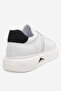 Men's Thick Sole Lace-Up Sports Shoes Real Leather Cr 2819 White - 4