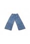 Girls' Denim Wide-Leg Pants with Stone Details and Bow - 3