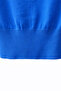 6988 Women's Asymmetrical Rib Cut Boat Neck Knit Sweater Blue - 3