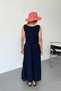 Women's Skirt Blouse 100% Cotton Double Set Navy Blue - 26Y 6031 - 6
