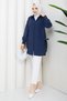 Women's Tunic with Eyelet Details and Zipper Closure - 2