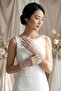 Wrist Length Plain Tulle Gloves – Sheer Elegant Gloves for Wedding Bridal with 2 Color Options - 2