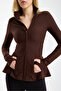 Peplum Cut Hijab Sports Jacket – Zippered & Finger-Looped - 7