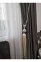 Ecru Colored Curtain Ornament Curtain Collector Ceiling Bracket Curtain Bracket Curtain with Tassels Background Curtain Ornament - 5