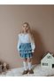 Girl's Blue Ruffle Denim Skirt and Shirt Holiday Set - 3