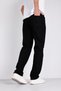 Men's Baggy Denim Trousers High Waist Loose Fit Casual Comfortable Jean Straight Black - 7