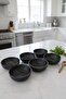 Set of 6 Blackwood (Wood Look) Mini Round Bowls for Snacks & Breakfast - Functional - 2