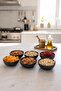 Set of 6 Blackwood (Wood Look) Mini Round Bowls for Snacks & Breakfast - Functional - 3