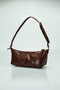 Wrinkled Leather Mini Shoulder Bag with Adjustable Strap, Zippered Women's Bag - 4