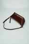 Wrinkled Leather Mini Shoulder Bag with Adjustable Strap, Zippered Women's Bag - 7