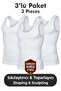 Men's Corset Undershirt 3-Pack – Waist, Chest and Abdomen Shaping / Sculpting , Supportive and Firming White