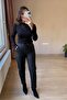 Women's Leather Trousers İçi Ş Fleece-Lined L Stretch Fabric Matte Leather Laced Premium Trousers - 4