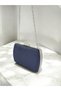 Navy Blue Luxury Suede Crystal Stone Metal Handle Chain Women's Evening Dress Bag Wedding Engagement Graduation - 6