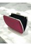 Burgundy Luxury Suede Crystal Stone Metal Handle Chain Women's Evening Dress Bag Wedding Engagement Graduation - 4