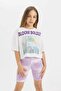 Crew Neck Printed Short Sleeve Crop T-Shirt Girls (24 Hs) - 5