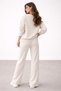 Simple and Stylish Knitwear Set with Floral Detail - 4