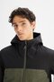 Hooded Relaxed Khaki Men's Coat L2520257801 - 3
