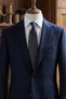 Luino Style Navy Blue Shawl Pattern Italian Silk Tie İk2228