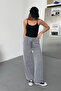 Women's Elastic Waist Wide Leg Striped Trousers Navy Blue - 26Y 5004 - 4