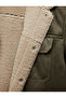 Slim Fit Plush Collar Faux Suede Jacket with Flap Pockets and Snap Button Detail - 6