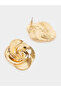 Gold Tone Swirl Stud Earrings - 2