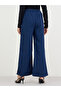 Women Navy Blue Wide Leg Trousers - 4