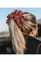 1 Piece Women's Red Patterned Satin Hair Elastic Hair Tie/Hair Accessory