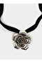 Black Velvet Rose Choker Necklace - 4