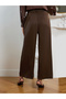 Women Coffee Brown Wide Leg Trousers - 4
