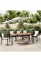 Garden Table with Wooden Top Black Poly Rattan&Solid Wood Acacia