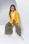 Girl's Stylish Yellow Blazer Jacket with Button Detail - 2