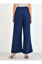 Women Navy Blue Wide Leg Trousers - 5
