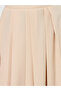 Women Beige Pleated A-Line Midi Skirt - 3