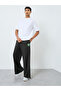 Men Black Wide Leg Scuba Joggers with Patch - 2