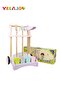 Kids Wooden Cleaning Cart Set, Multifunctional Garbage Sorting Sweeping Toy with Cards - 2